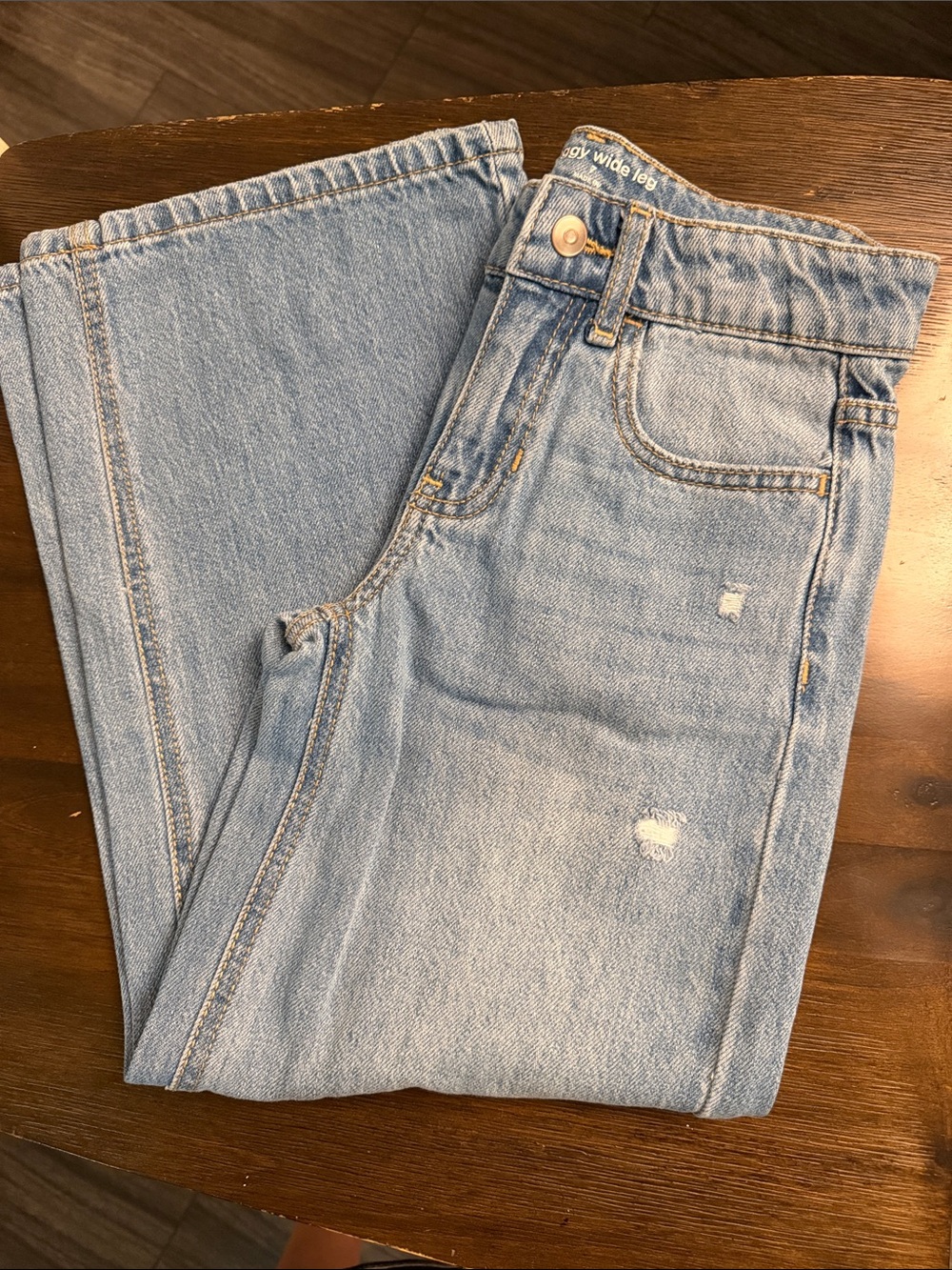 Light Blue little girls Wide Leg Jeans baggy